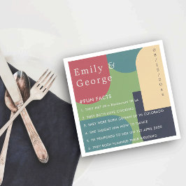 モダンカラフル抽象芸術のGroovyおもしろい結婚事実 スタンダードカクテルナプキン