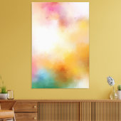 モダンカラフル抽象芸術アートレッドイエローブルーピンク キャンバスプリント (インサイチュ (リビング))