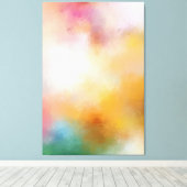 モダンカラフル抽象芸術アートレッドイエローブルーピンク キャンバスプリント (インサイチュ (ウッドフロア))