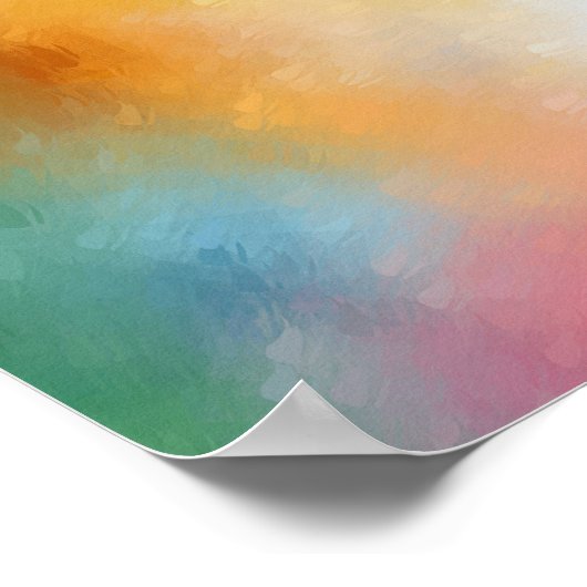 モダンカラフル抽象芸術アートレッドイエローブルー ポスター (角)