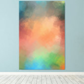 モダンカラフル抽象芸術アートレッドブルーグリーンイエロー キャンバスプリント (インサイチュ (ウッドフロア))