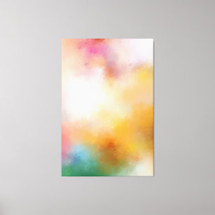 モダンカラフル抽象芸術アートワーク赤い黄色の青 キャンバスプリント