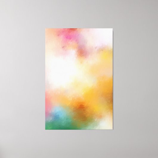 モダンカラフル抽象芸術アートワーク赤い黄色の青 キャンバスプリント (正面)