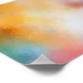 モダンカラフル抽象芸術アートワーク赤い黄色の青 ポスター (角)