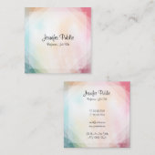 モダンカラフル抽象芸術エレガントテンプレート スクエア名刺 (正面/裏面)