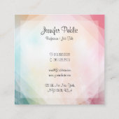 モダンカラフル抽象芸術エレガントテンプレート スクエア名刺 (裏面)