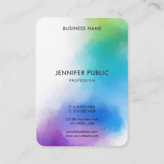 モダンカラフル抽象芸術エレガントテンプレート 名刺 (裏面)
