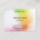 モダンカラフル抽象芸術エレガントテンプレート 名刺 (裏面)