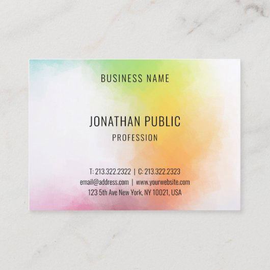 モダンカラフル抽象芸術エレガントテンプレート 名刺 (裏面)