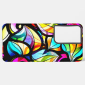 モダンカラフル抽象芸術ステンドグラスデザイン SAMSUNG GALAXYケース (左側面)