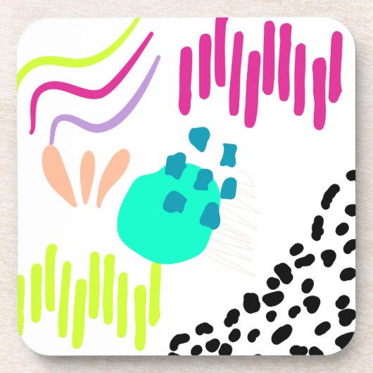 モダンカラフル抽象芸術パターン。 コースター (正面)