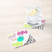 モダンカラフル抽象芸術パターン。 スクエアペーパーコースター (インサイチュ)