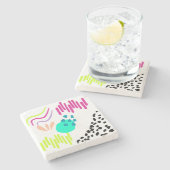 モダンカラフル抽象芸術パターン。 ストーンコースター (横)