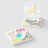 モダンカラフル抽象芸術パターン。 ストーンコースター (横)