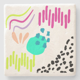 モダンカラフル抽象芸術パターン。 ストーンコースター