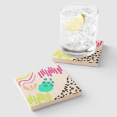 モダンカラフル抽象芸術パターン。 ストーンコースター (横)