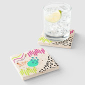 モダンカラフル抽象芸術パターン。 ストーンコースター (横)