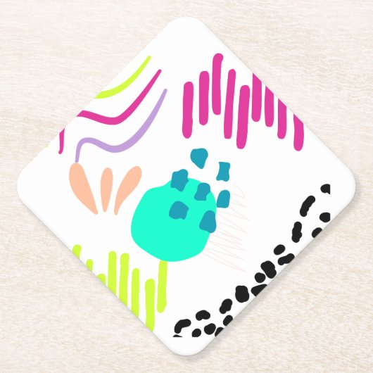 モダンカラフル抽象芸術パターン。 ペーパーコースター (正面)