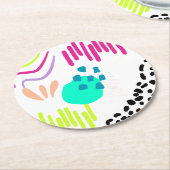 モダンカラフル抽象芸術パターン。 ラウンドペーパーコースター (アングル)