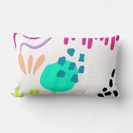 モダンカラフル抽象芸術パターン。 ランバークッション (正面)