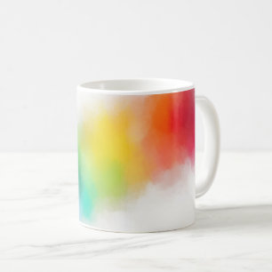 モダンカラフル抽象芸術ピンク赤ブルーパープル コーヒーマグカップ