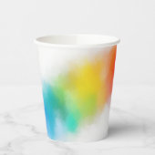 モダンカラフル抽象芸術ブルーパープルイエローグリーン 紙コップ (左)