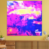 モダンカラフル抽象芸術ブルーパープルウォーター色 キャンバスプリント (インサイチュ (リビング))