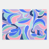 モダンカラフル抽象芸術ラッピング紙シート ラッピングペーパーシート (正面)