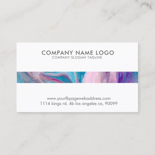 モダンカラフル抽象芸術大理石スワーズGR7 名刺 (裏面)