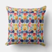 モダンカラフル抽象芸術幾何学水色 アウトドアクッション (正面)