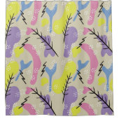 モダンカラフル抽象芸術形シャワーカーテン シャワーカーテン (正面)