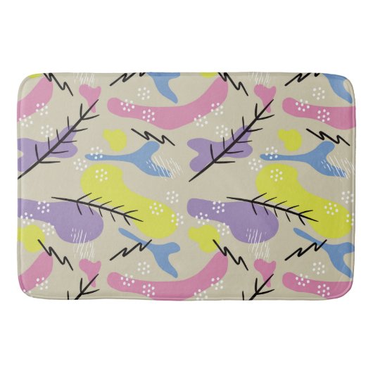 モダンカラフル抽象芸術形状浴用マット バスマット (正面)