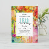 モダンカラフル抽象芸術18th誕生日パーティー 招待状 (スタンド正面)