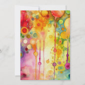 モダンカラフル抽象芸術21歳の誕生日パーティー 招待状 (裏面)