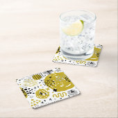 モダンカラフル抽象芸術 スクエアペーパーコースター (インサイチュ)