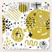 モダンカラフル抽象芸術 スクエアペーパーコースター (正面)