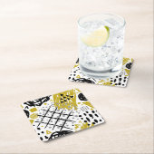 モダンカラフル抽象芸術 スクエアペーパーコースター (インサイチュ)