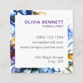 モダンカラフル抽象芸術 スクエア名刺 (裏面)