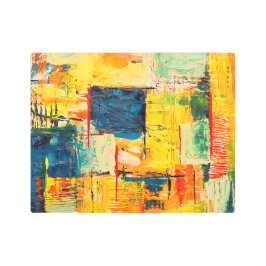モダンカラフル抽象芸術 メタルプリント