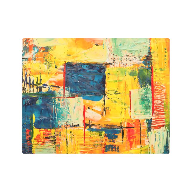 モダンカラフル抽象芸術 メタルプリント (正面)