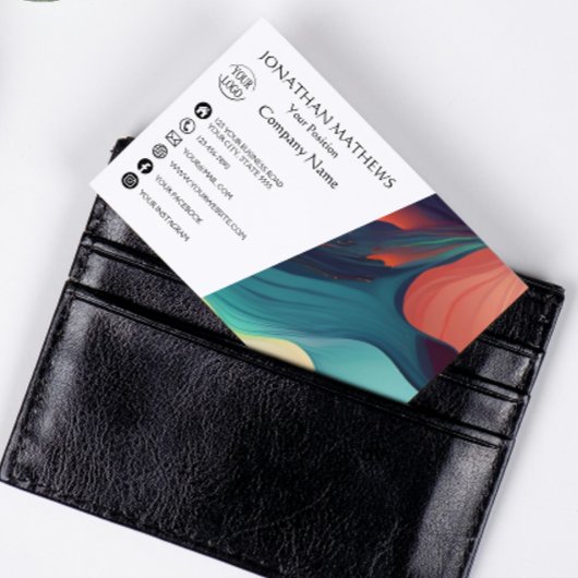 モダンカラフル抽象芸術 名刺