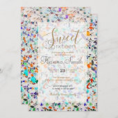 モダンカラフル斑点テラッツォ水絵を描色 招待状 (正面/裏面)