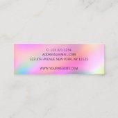 モダンカラフル明るいホログラフィックネイルアーティスト スキニー名刺 (裏面)