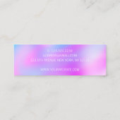 モダンカラフル明るいホログラフィックネイルアーティスト スキニー名刺 (裏面)