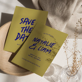 モダンカラフル明ファンキーグランジレトロ結婚ズ セーブザデート