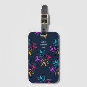 モダンカラフル星 – ネイビーブルー ラゲッジタグ (正面縦)