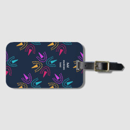 モダンカラフル星 – ネイビーブルー ラゲッジタグ