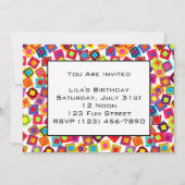 モダンカラフル正方形 招待状 (裏面)