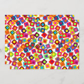 モダンカラフル正方形 招待状 (正面/裏面)