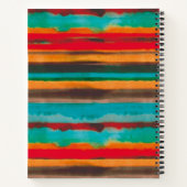 モダンカラフル水ストライプ色パーソナライズされた ノートブック (裏面)